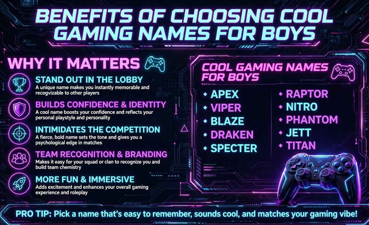 Best Cool Usernames for Boy Gamers