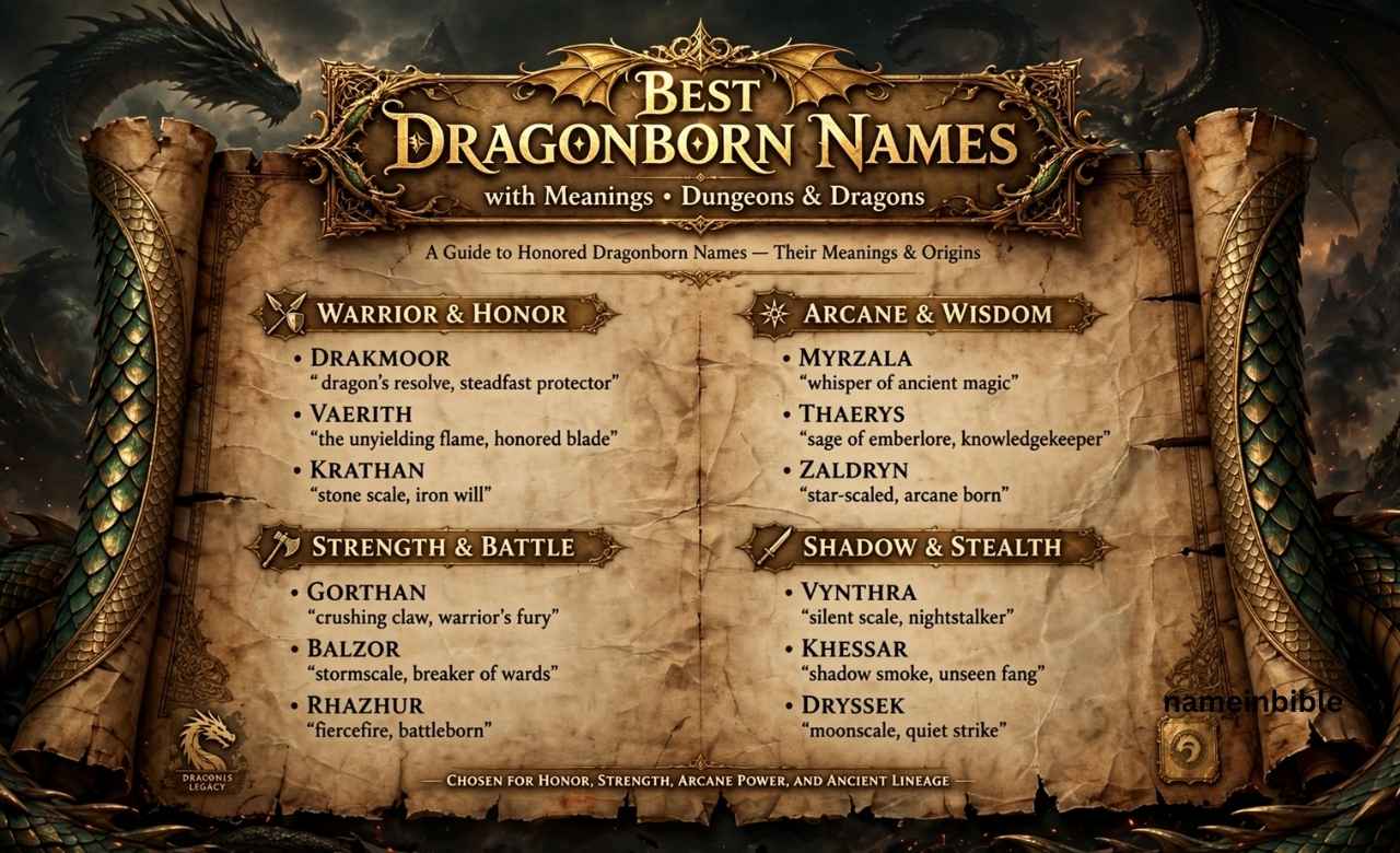 Best Dragonborn Names with Meanings