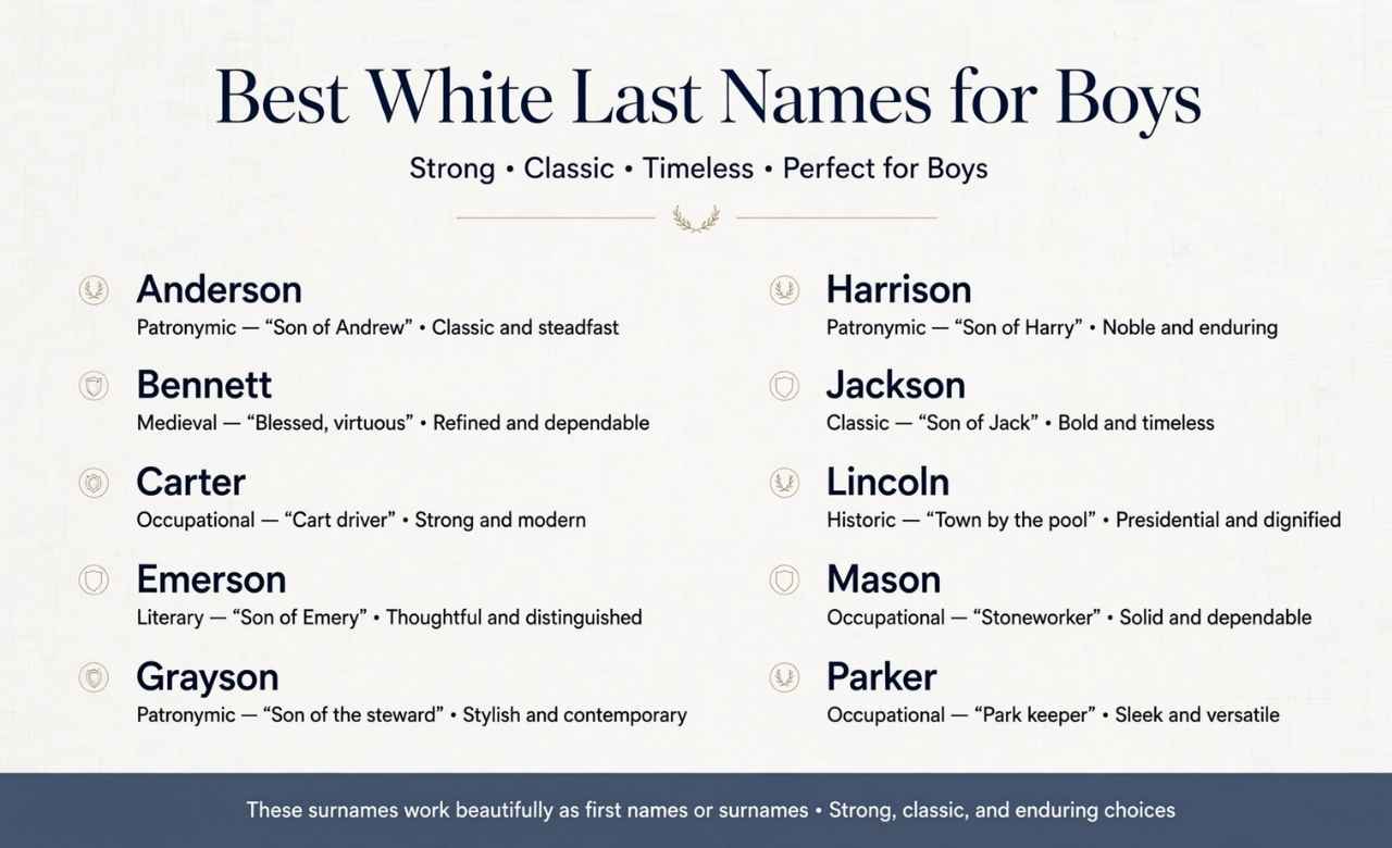 Best White Last Names for Boys