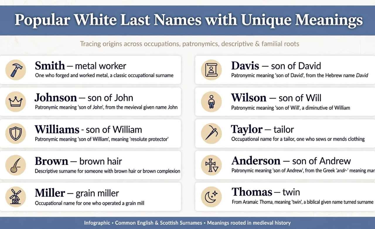 Popular White Last Names with Unique Meanings