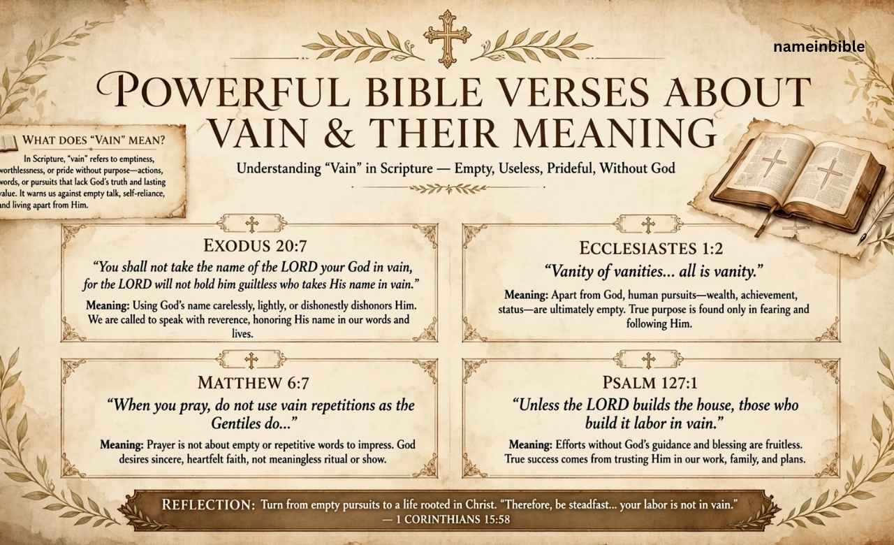 Powerful Bible Verses About Vain and Their Meaning