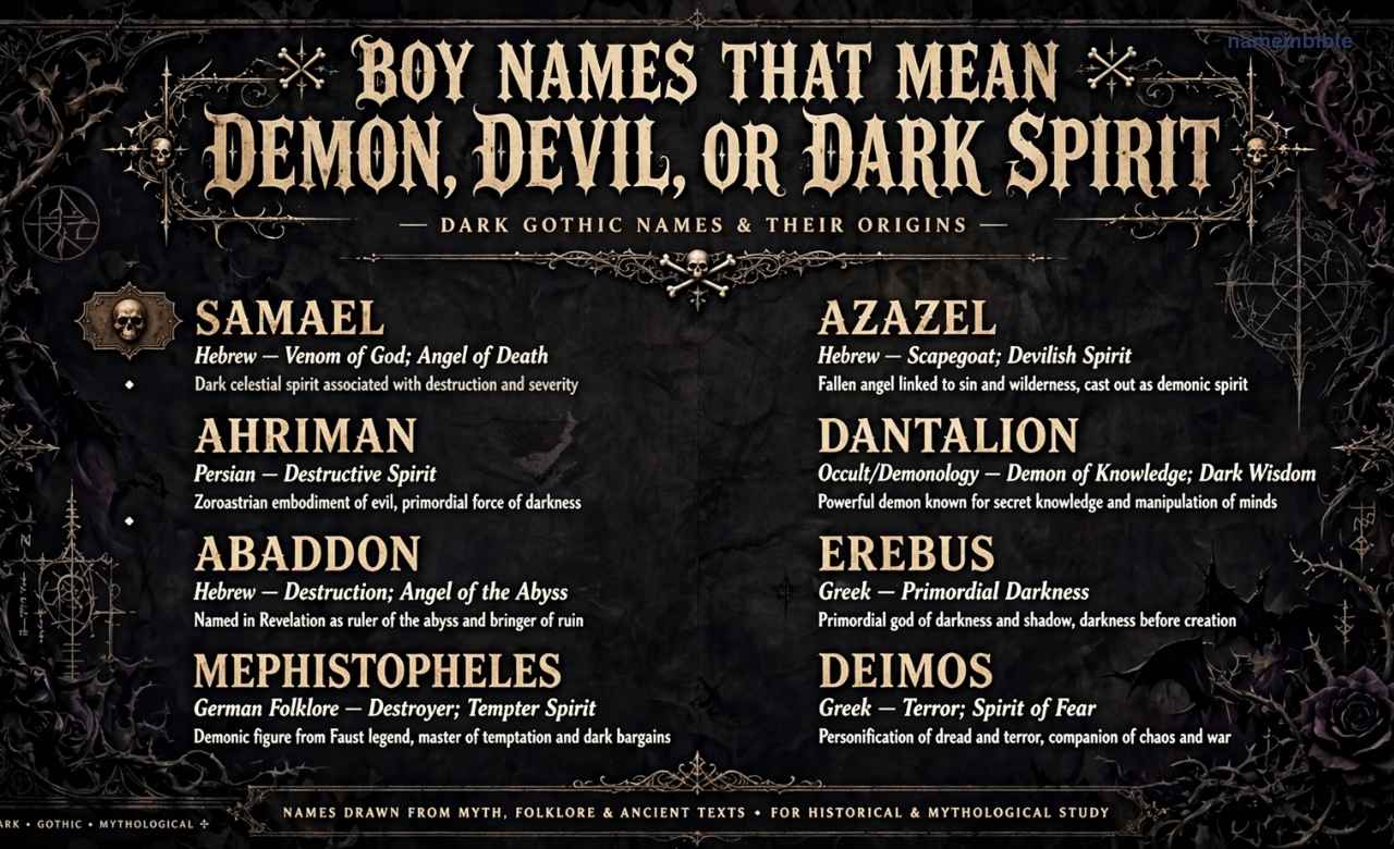 Boy Names That Mean Demon, Devil, or Dark Spirit