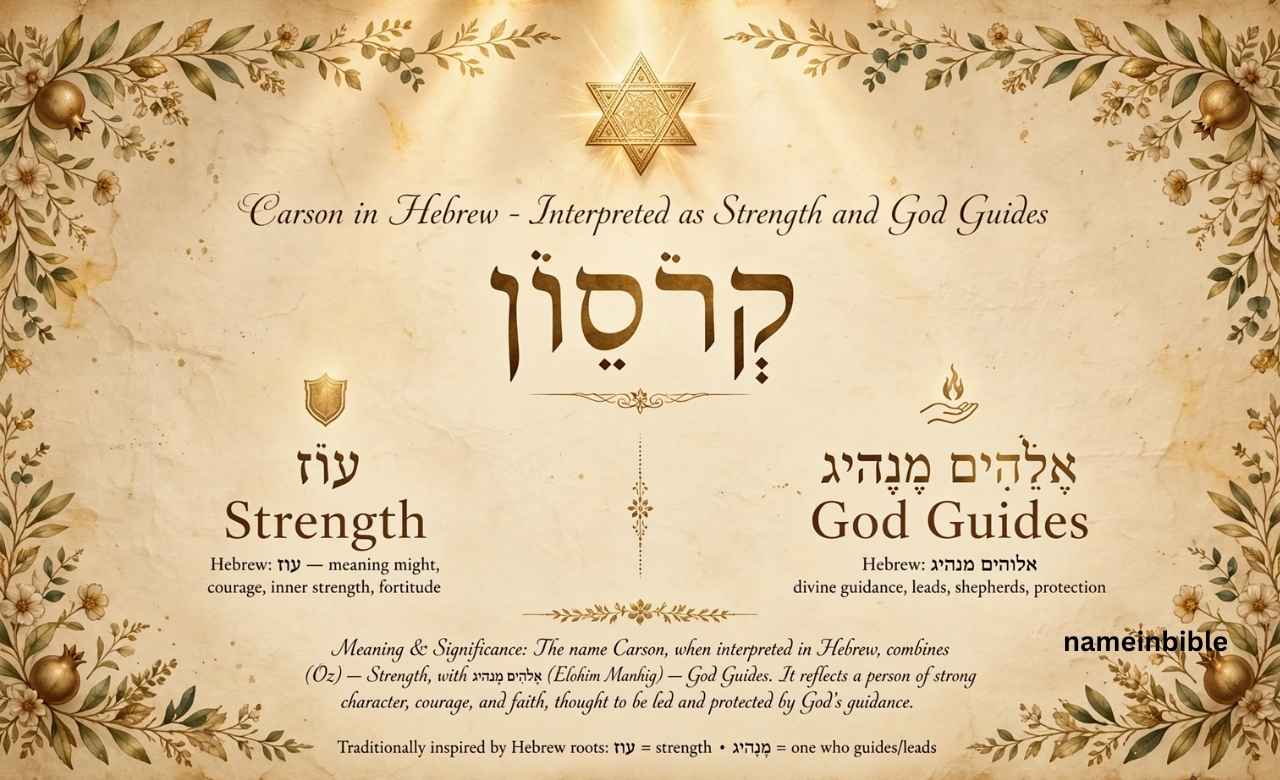 Carson Name Meaning Hebrew