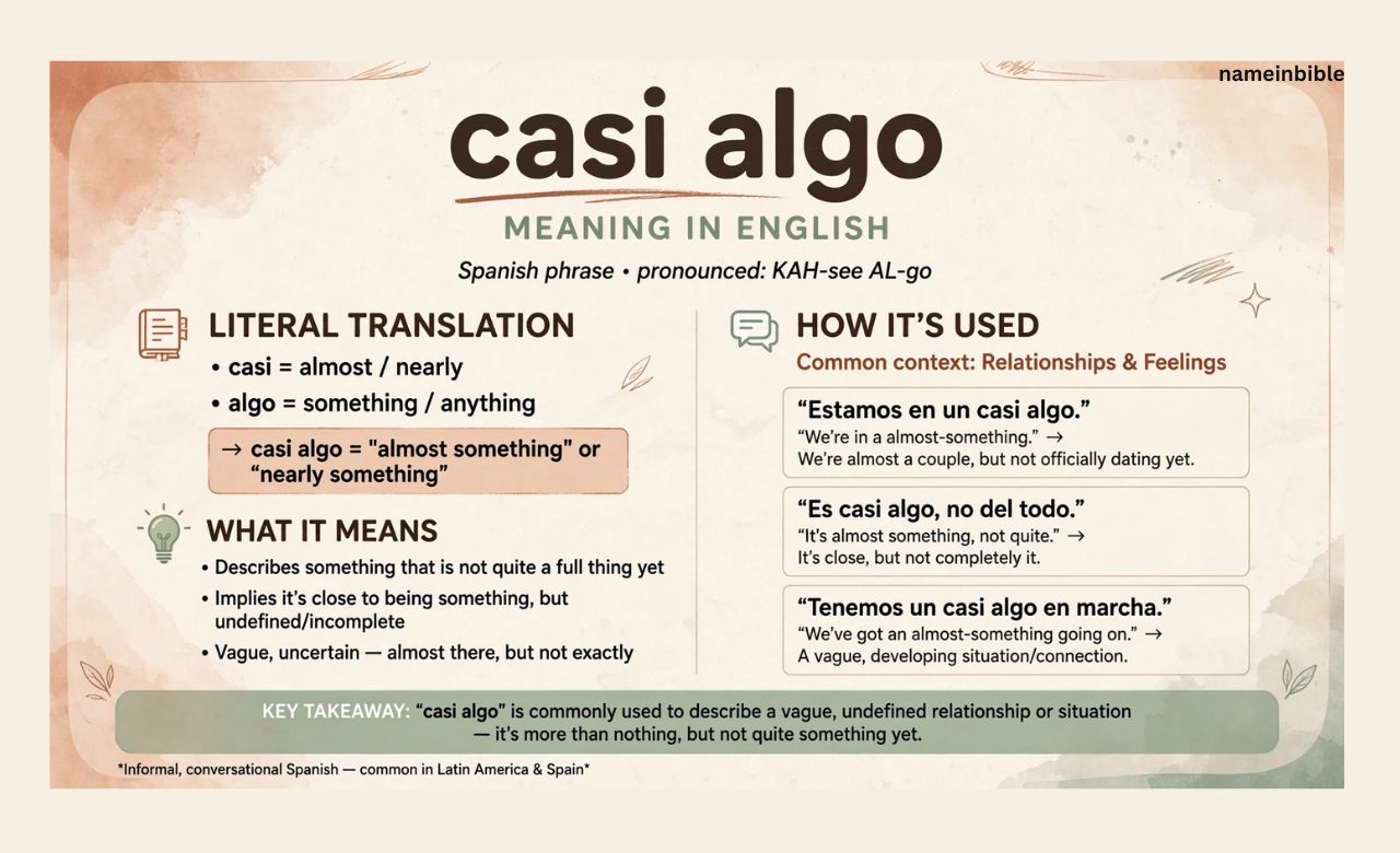 casi algo meaning in english