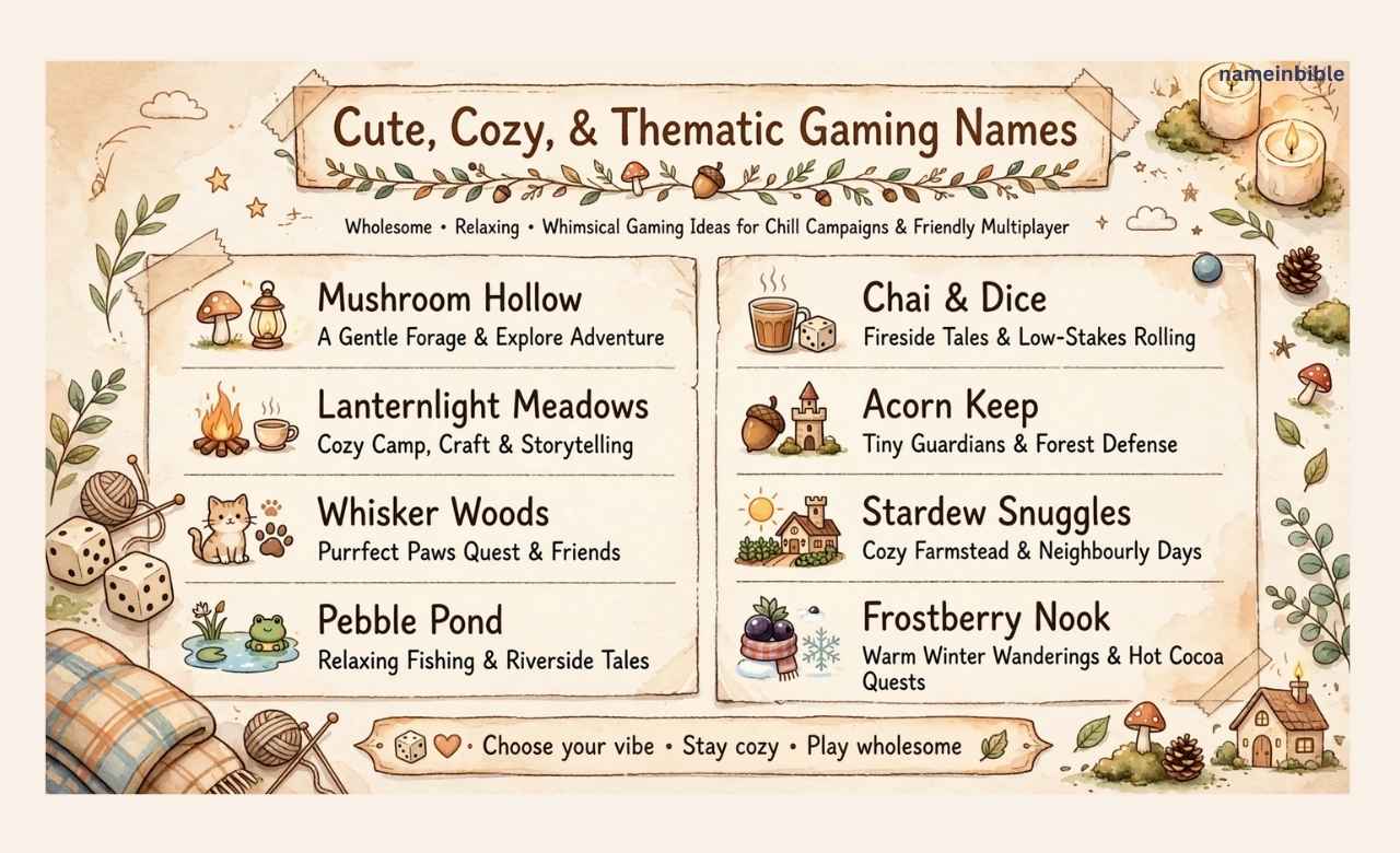 Cute, Cozy, and Thematic Gaming Names