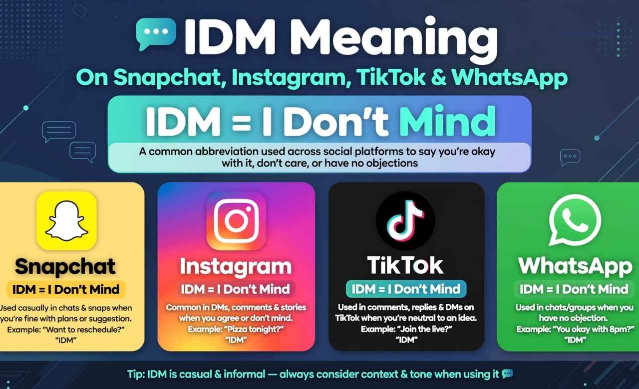 IDM Meaning on Snapchat, Instagram, TikTok & WhatsApp