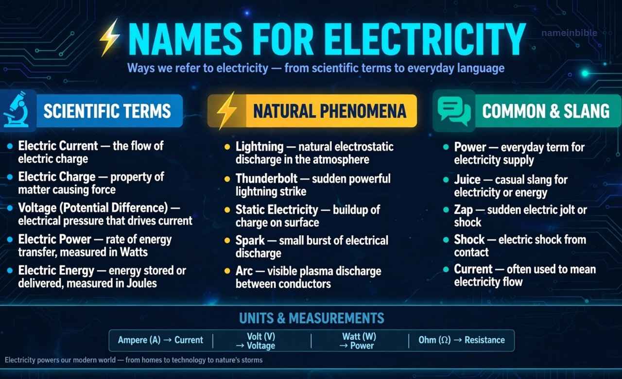 names for electricity