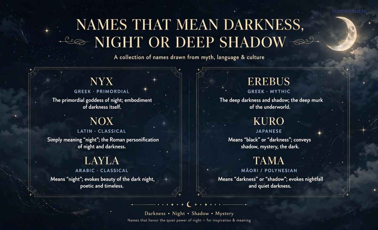 Names That Mean Darkness, Night or Deep Shadow