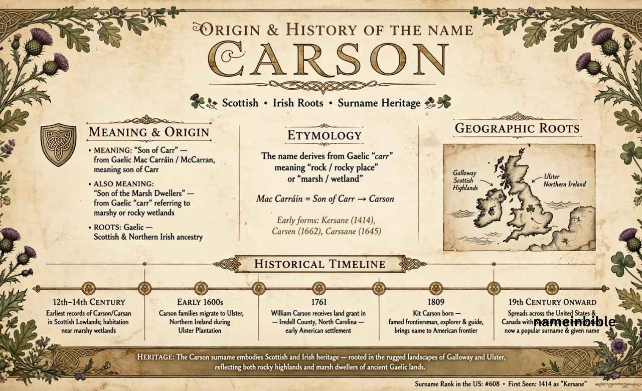 Origin and History of the Name Carson