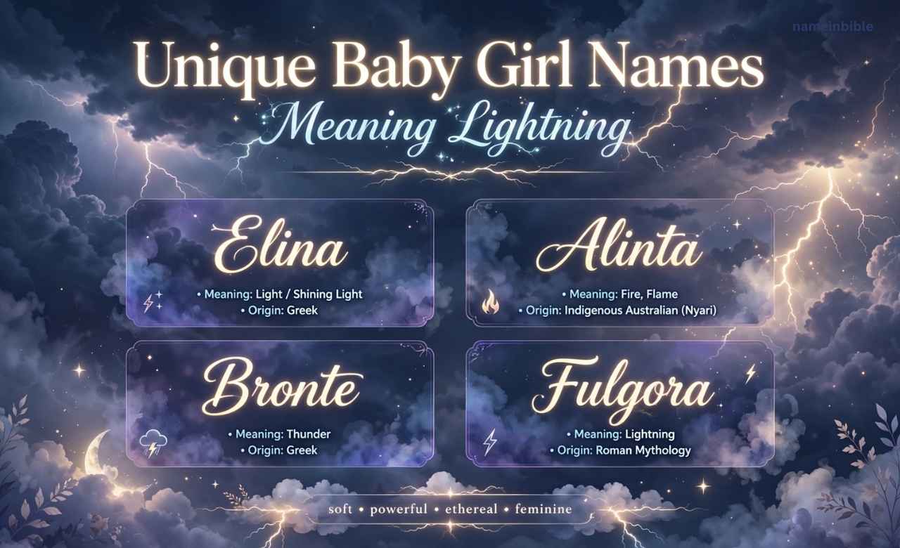 Unique Baby Girl Names Meaning Lightning