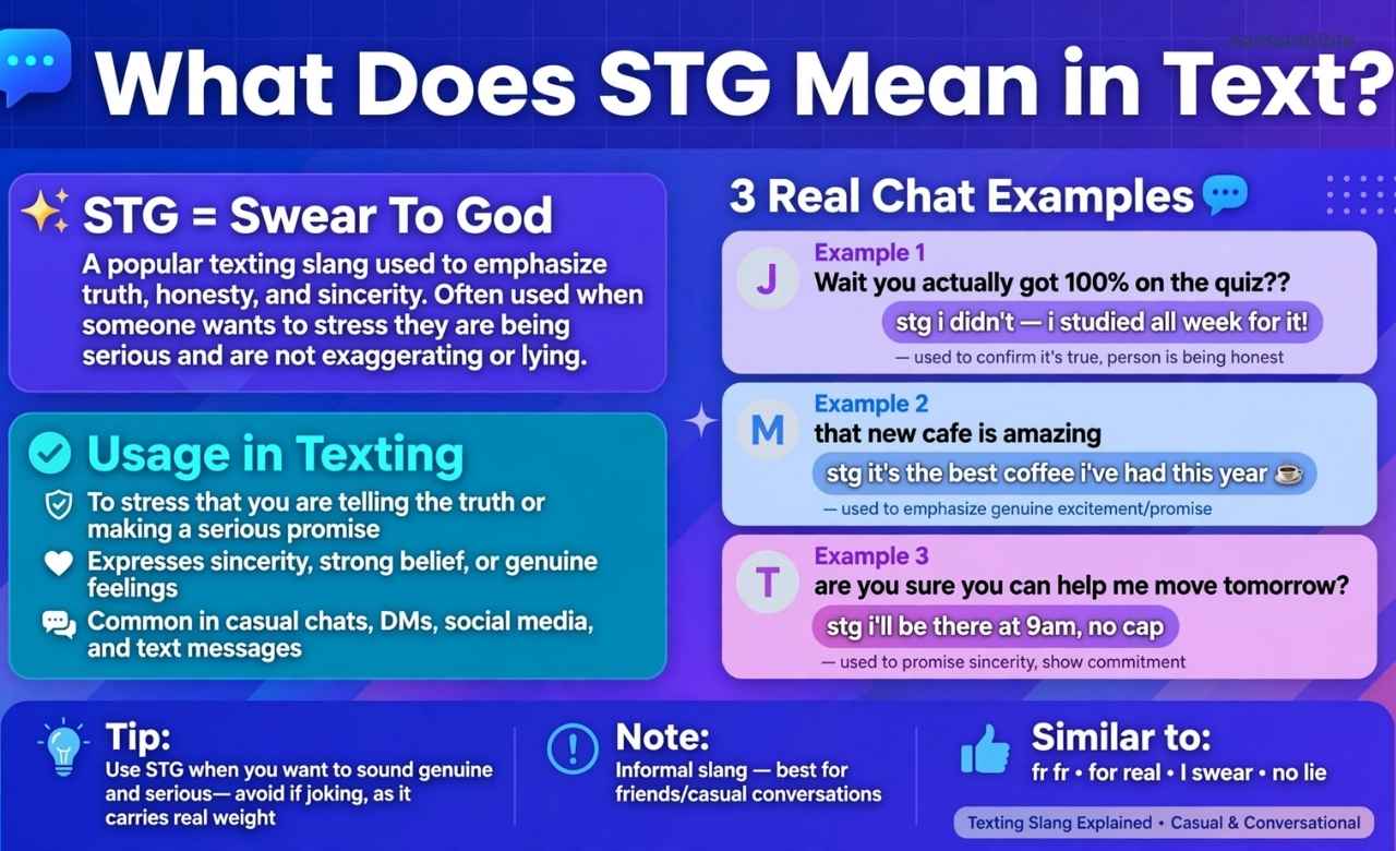 what does stg mean in text