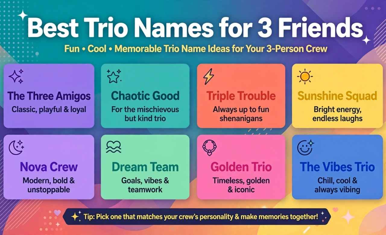 Best Trio Names for 3 Friends