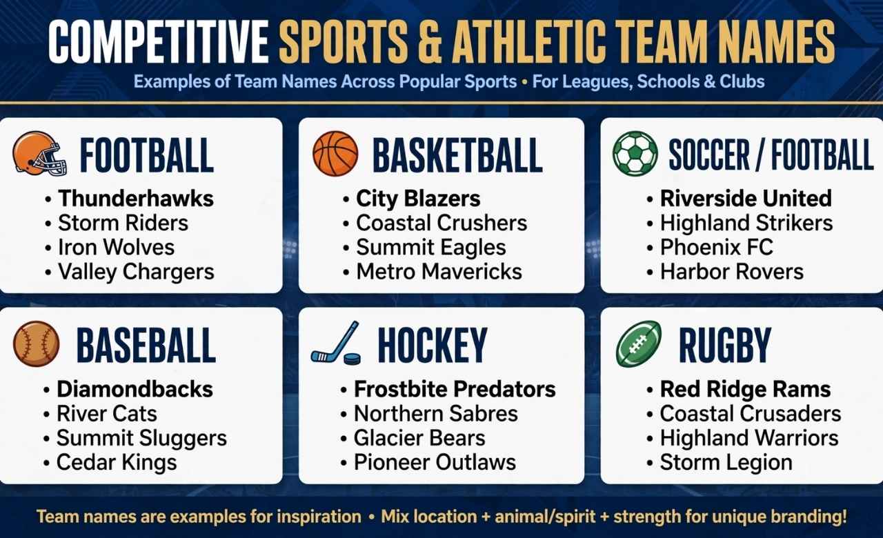 Competitive Sports & Athletic Team Names