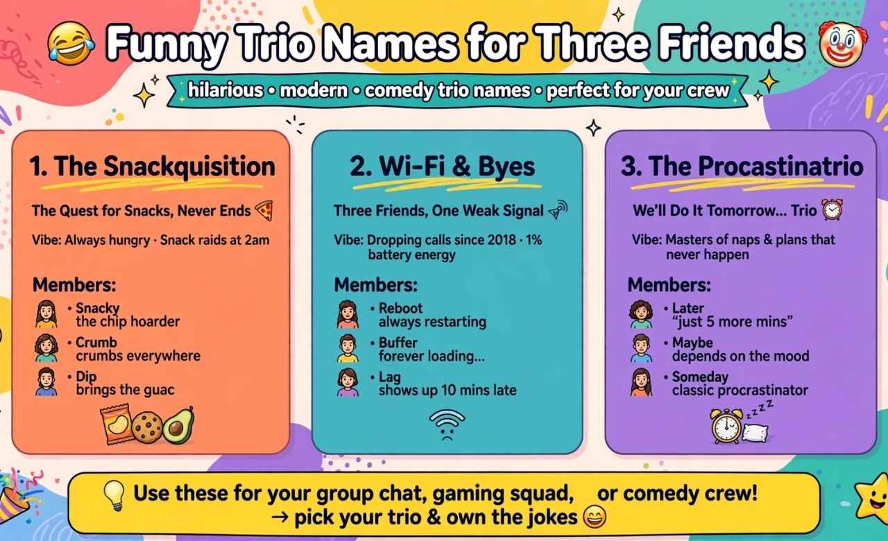 Funny Trio Names for Three Friends