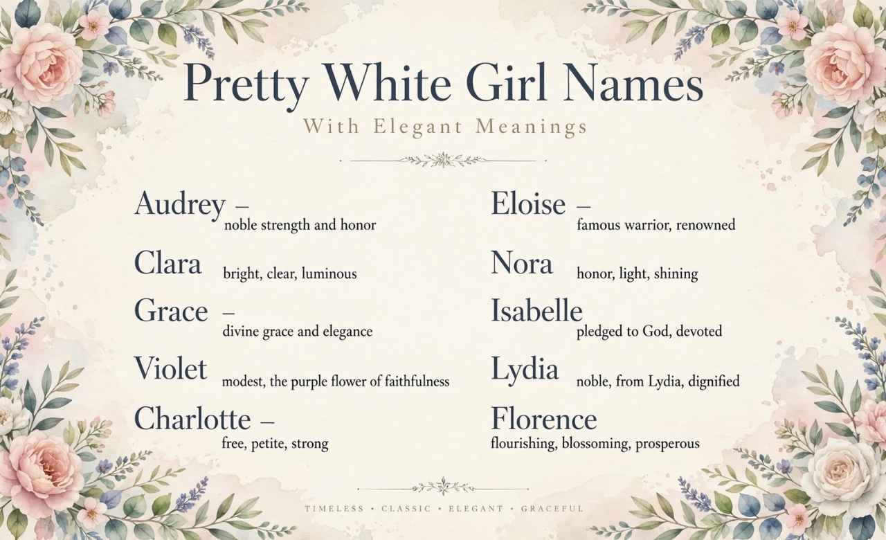 Pretty White Girl Names With Elegant Meanings