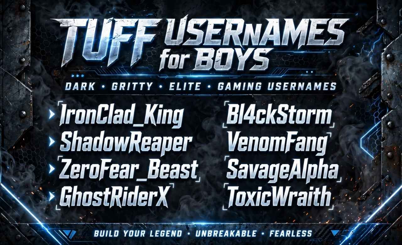 Tuff Usernames for Boys