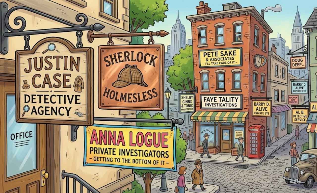 Funny Detective Names Based on Puns