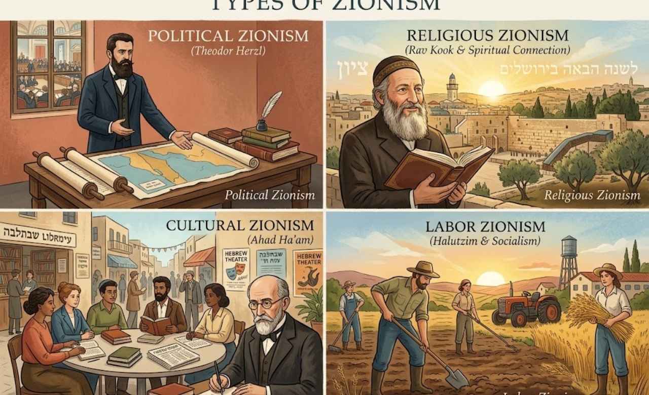 Different Types of Zionism: Political, Religious, Cultural and Labor