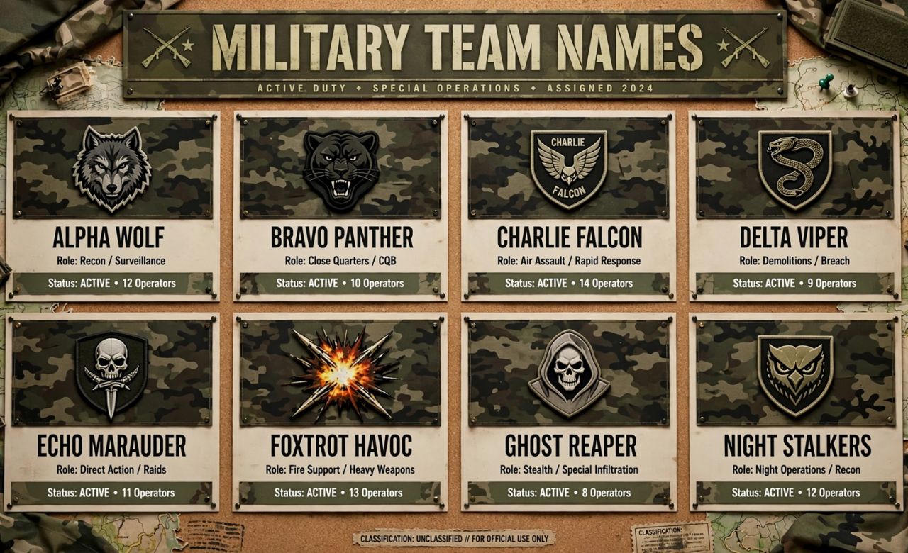 Military Team Names